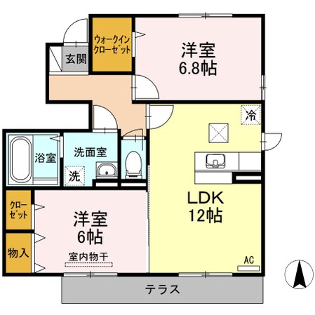 セジュール　モンレーヴB棟の物件間取画像